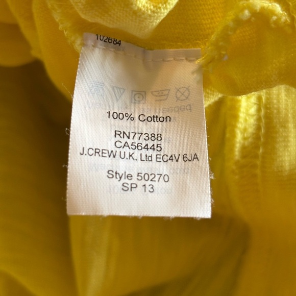 J. Crew Yellow Long Sleeve Relaxed Blouse size Medium - Picture 8 of 8